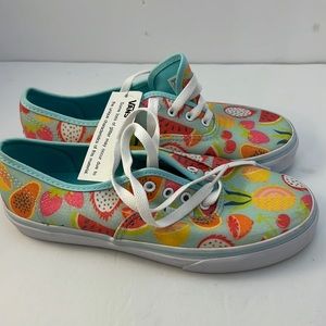 Vans off the Wall Authentic Glitter Fruits Island Big Girl Shoes size 5.5